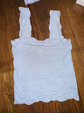 T.J.Maxx Light Blue Textured Square-Neck Tank